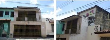 Figura 1 – Fachada da casa nº 561, na Cidade Velha, com detalhe do painel de azulejos. Fonte: Autoras, 2013